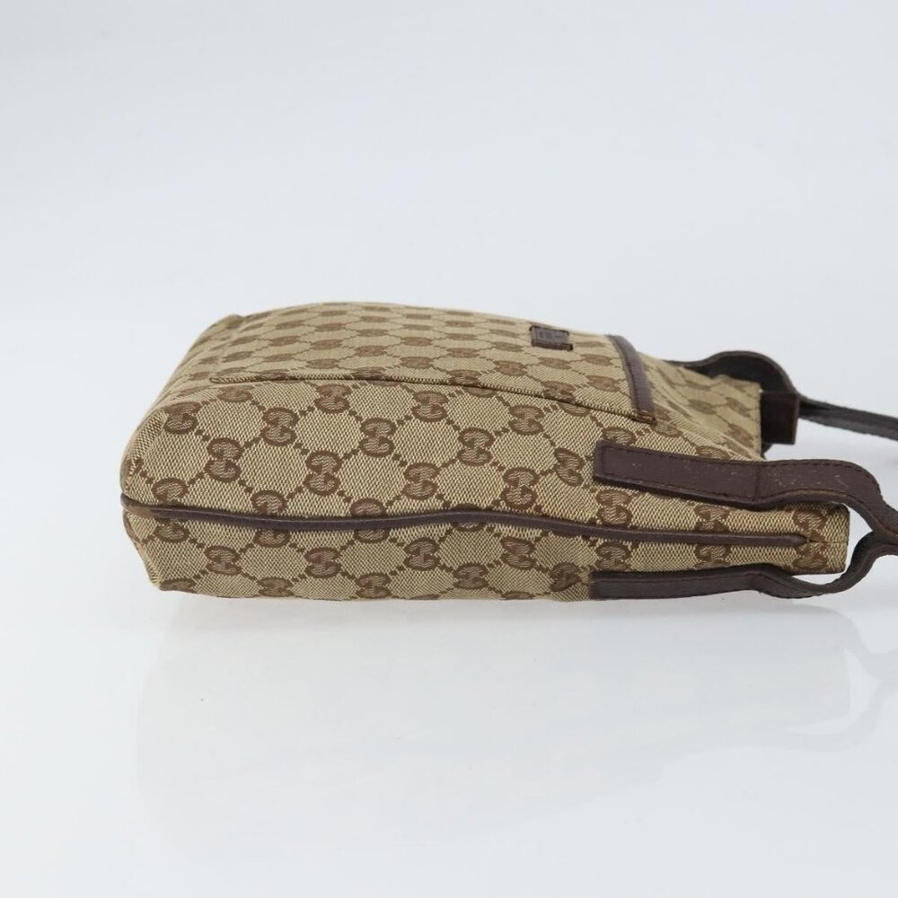 Authentic GUCCI GG Canvas Shoulder Bag Beige Silver 122793 - Picture 11 of 16